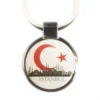 Schlüsselanhänger mit Skyline von Istanbul und Halbmond-Stern-Design – edle 3D-Optik mit glänzender Oberfläche, ideal als Geschenk